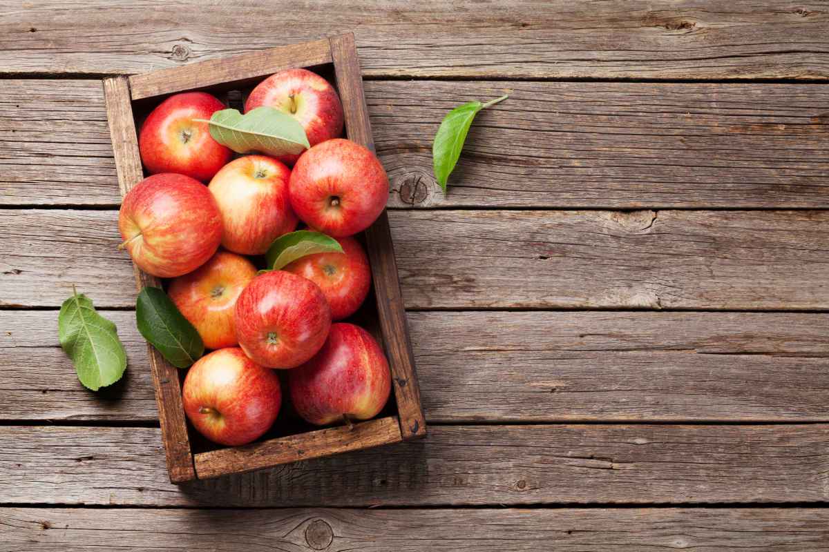 cassetta di mele da usare per il menu