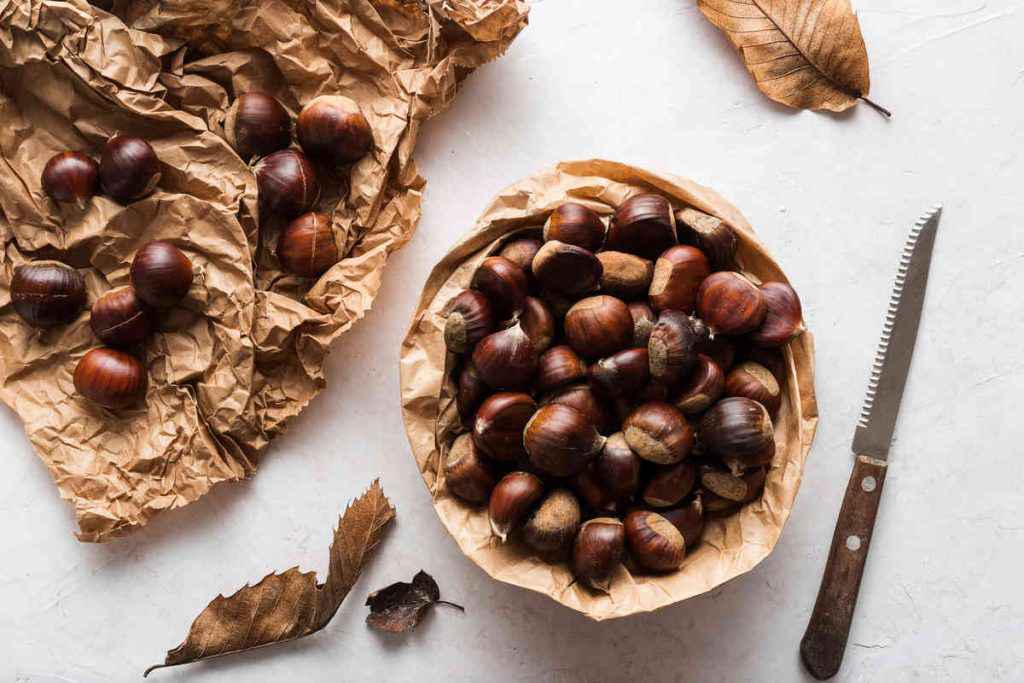 ciotola con castagne