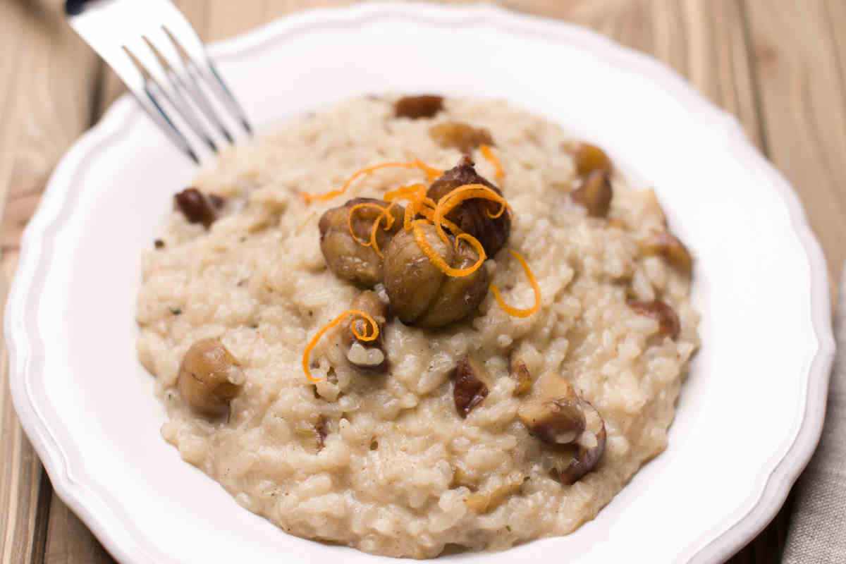 piatto di risotto alle castagne