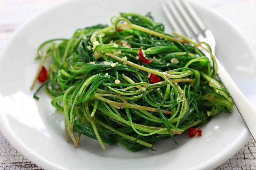 contorno con barba di frate, agretti, con peperoncino