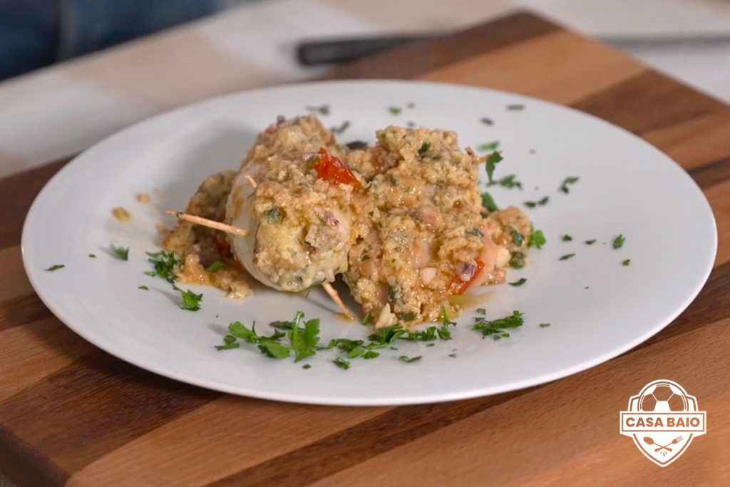 Piatto di calamari ripieni fatti in CasaBaio