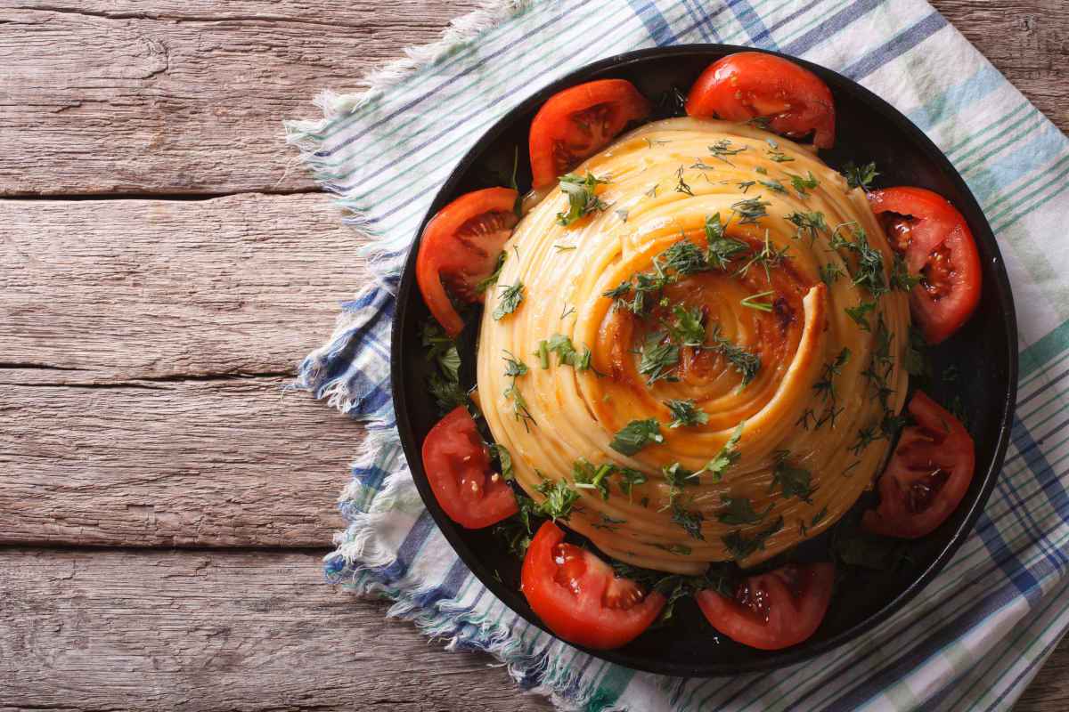 timballo con pomodori