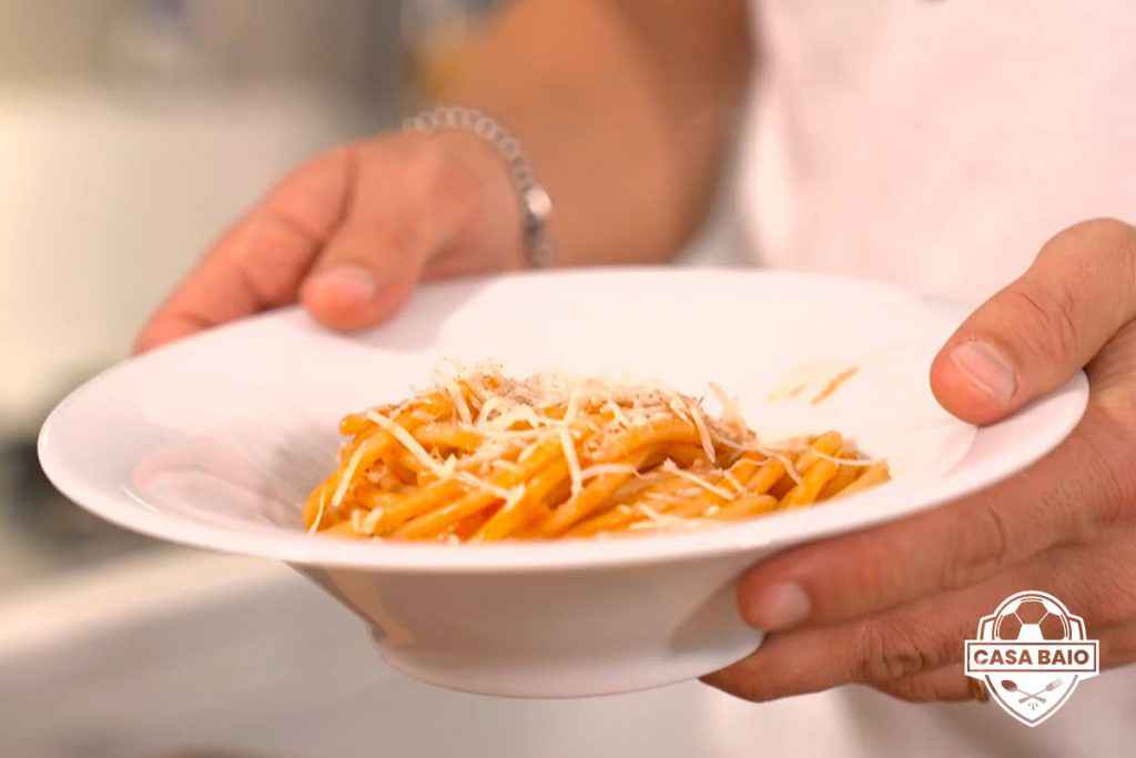 Piatto di bucatini all'amatriciana realizzato da Manuele Baiocchini