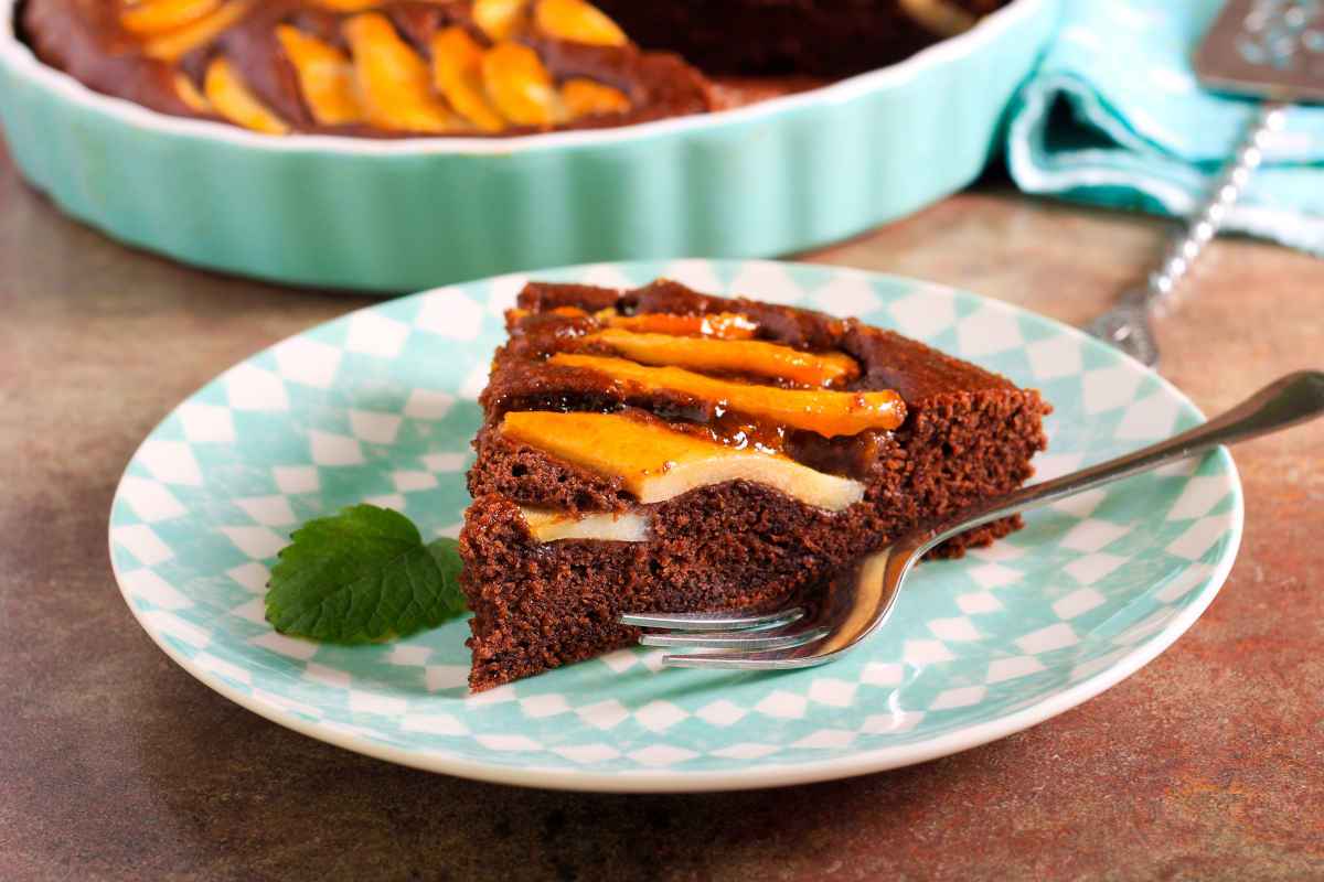 torta pere e cioccolato per dolci vegani