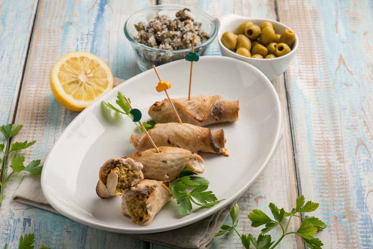 involtini di pesce farciti con capperi e olive