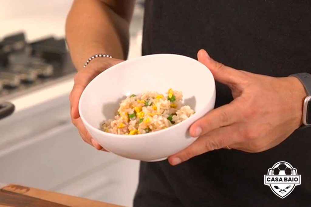 Piatto di riso alla cantonese preparato da Baiocchini per Buttalapasta