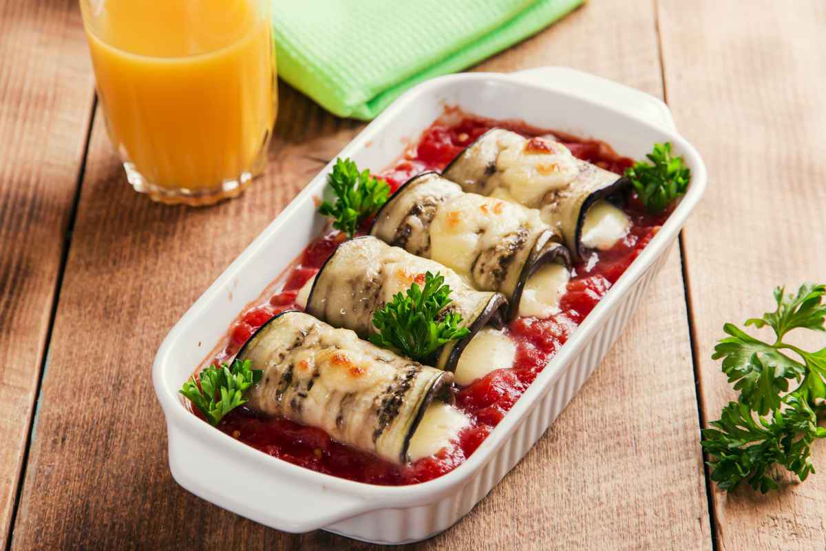 pirofila con involtini di melanzane per ricette con sottilette