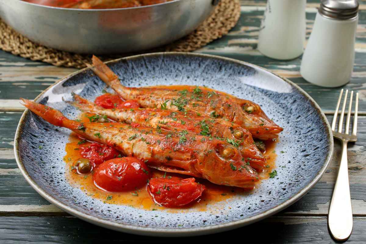 piatto con gallinella di mare all'acqua pazza