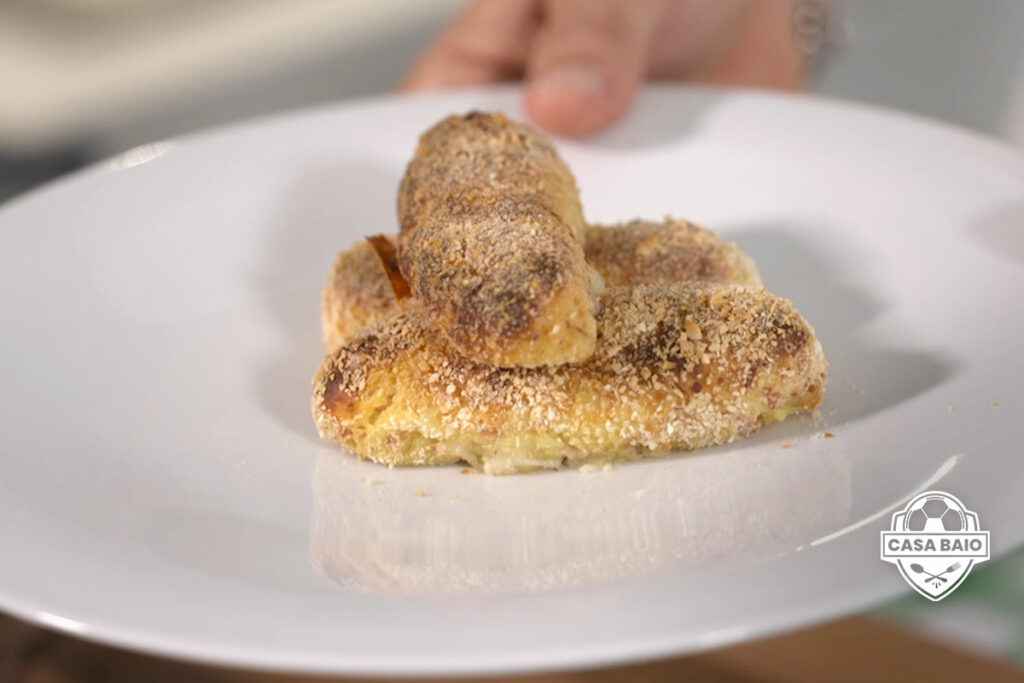 il piatto di crocchette di patate al forno cotte in casabaio da Manuele Baiocchini