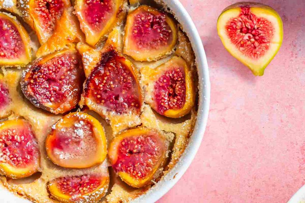 Clafoutis di fichi visto dall'alto
