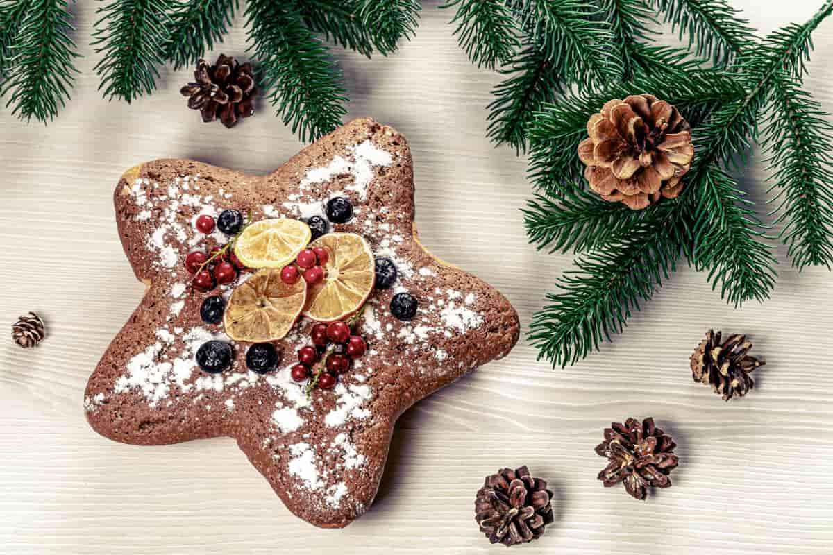 torta di Natale a forma di stella