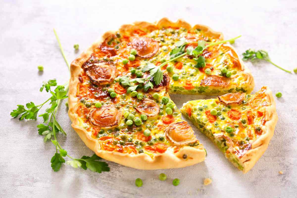 torte salate con verdure a fette