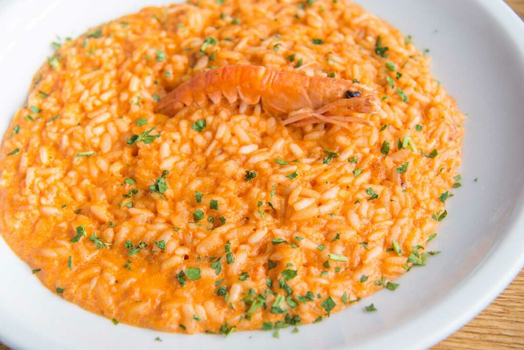 risotto sfizioso alla crema di scampi 