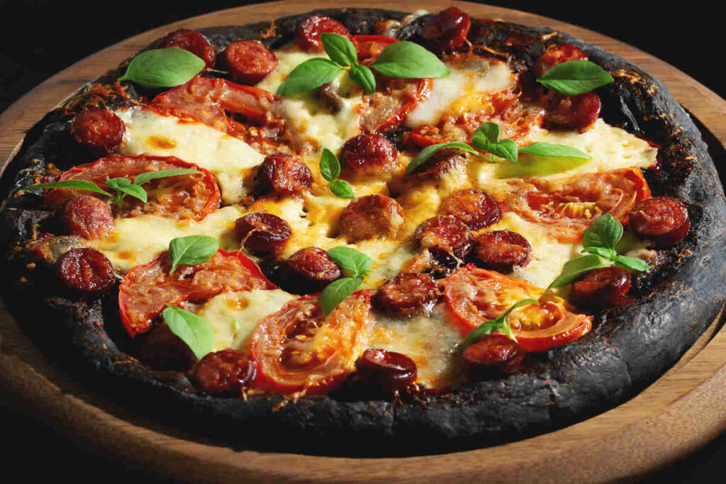 pizza al carbone vegetale