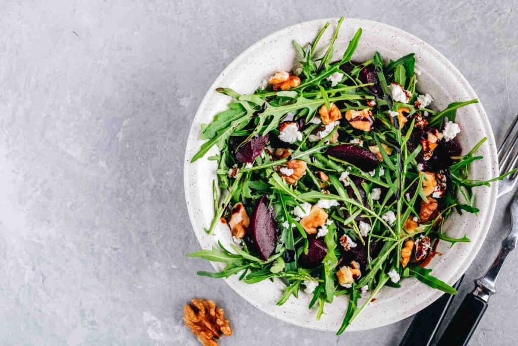 carpaccio di barbabietola rossa rucola noci grana