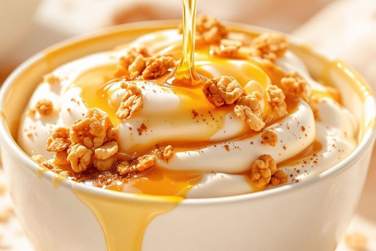 dessert in ciotola con miele