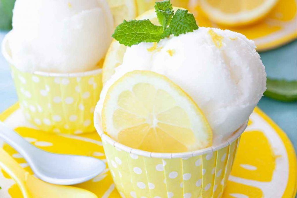 Sorbetto al limone per il pranzo di Ferragosto