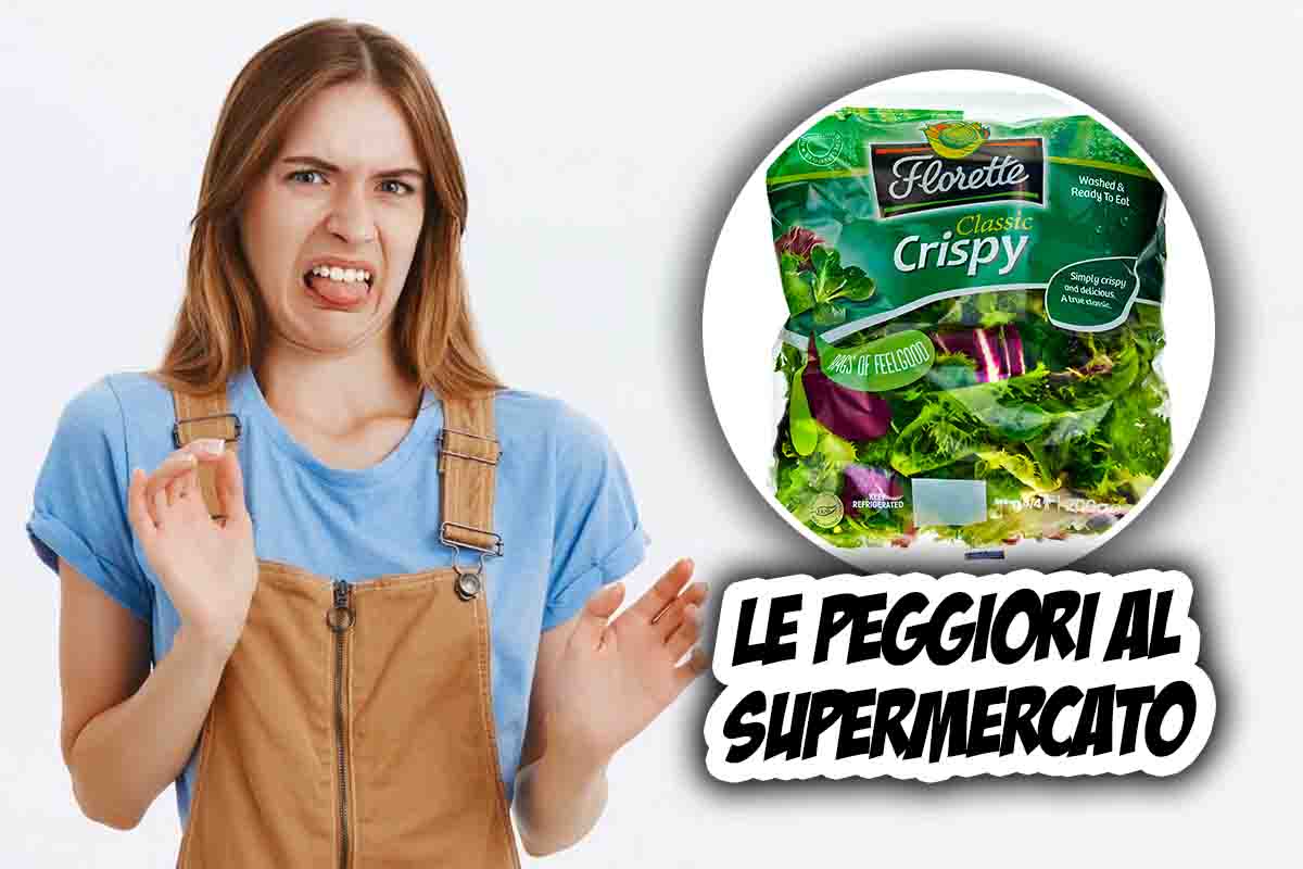 Insalata in busta, scoperta agghiacciante: ecco cosa contiene, la lista di quelle peggiori che trovi al supermercato