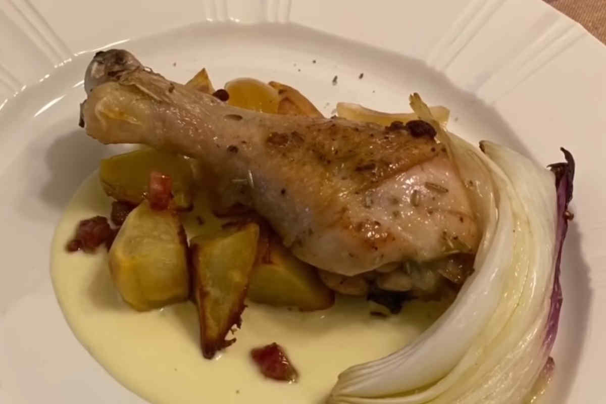 Pollo al forno con patate di Bruno Barbieri