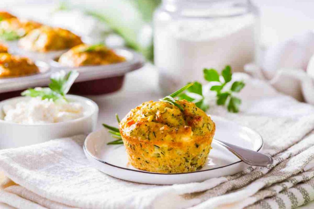 Muffin con ricotta zucchine prosciutto ricetta