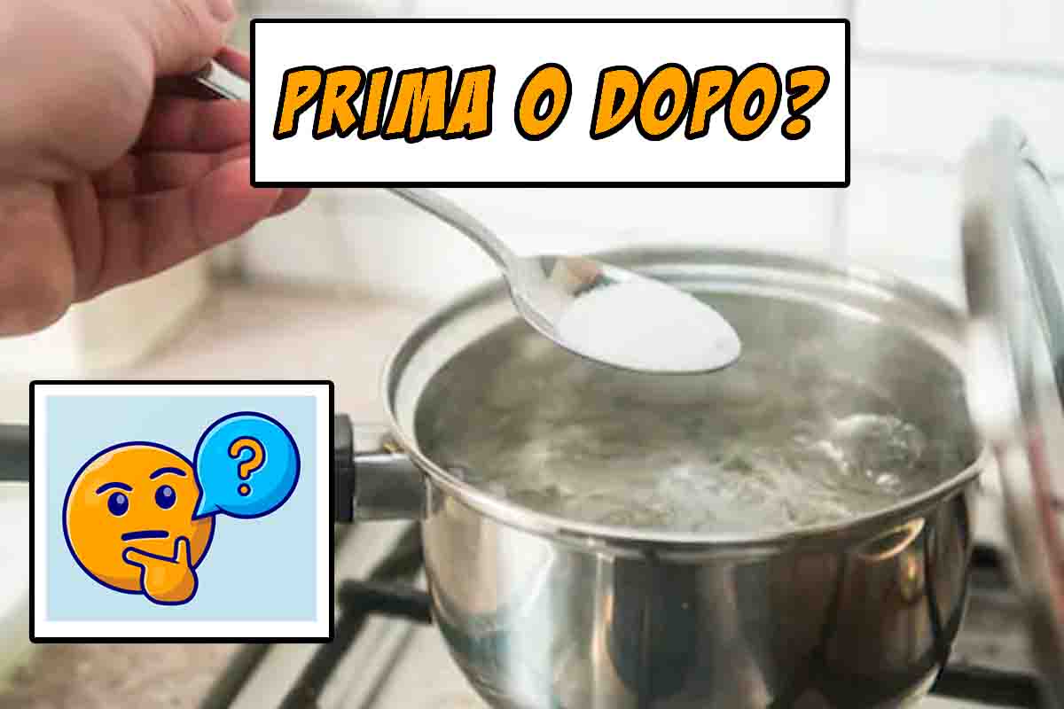 Il sale nell'acqua per la pasta: prima o dopo l'ebollizione?