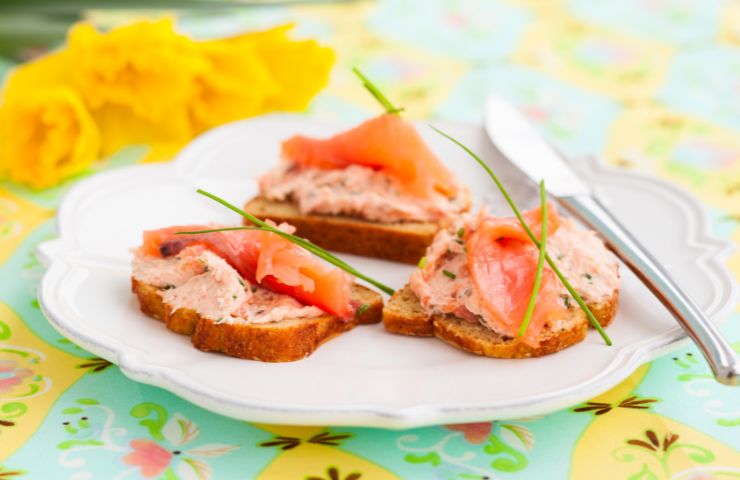 canapè con il salmone