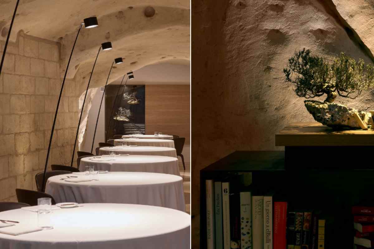 Libri, cibo di classe e tufo vivo in questo particolare ristorante italiano: dove si trova