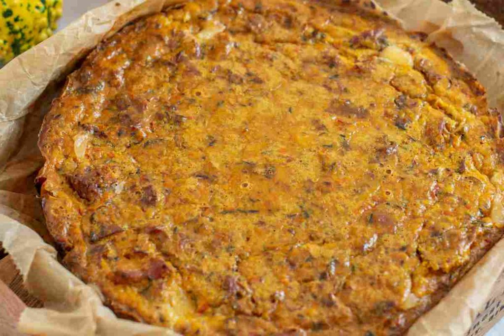 Torta salata zucca pancetta in teglia