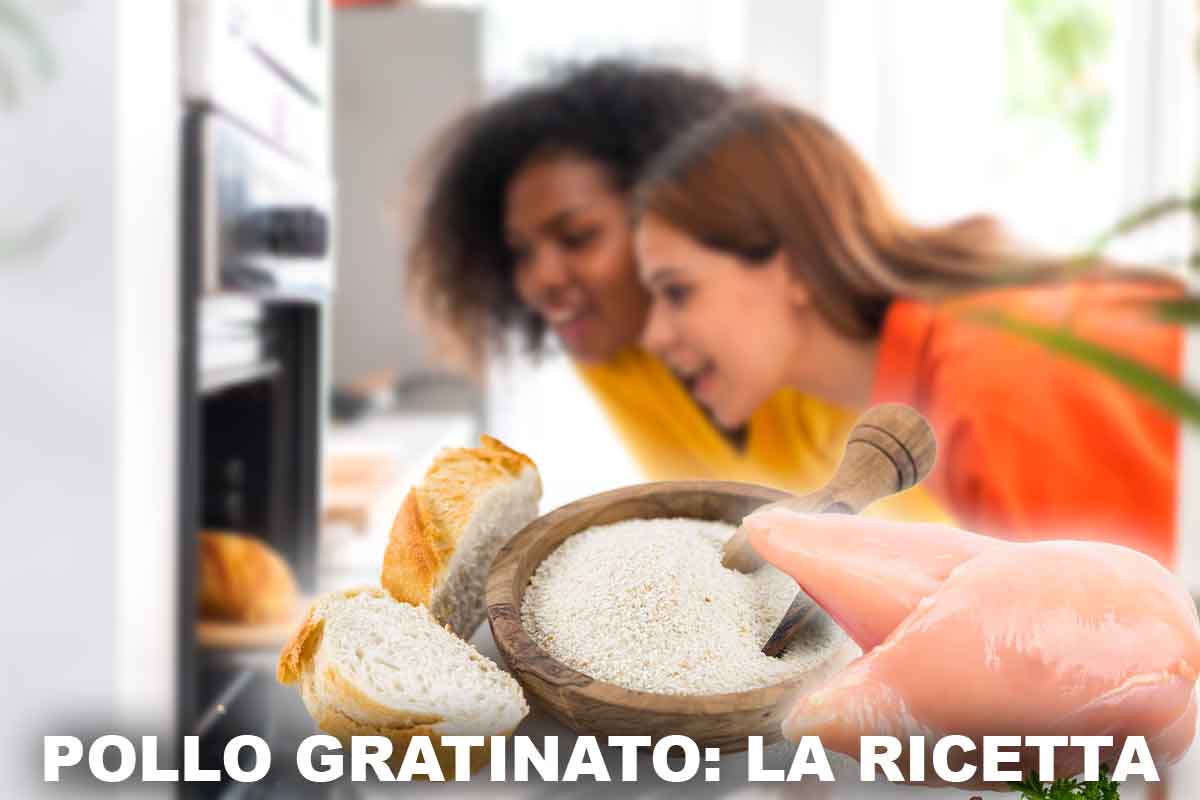 Pollo gratinato al forno, croccante fuori e succoso dentro: la ricetta che ti svolta la giornata