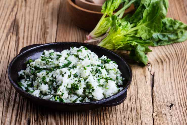 risotto agli spinaci preparazione