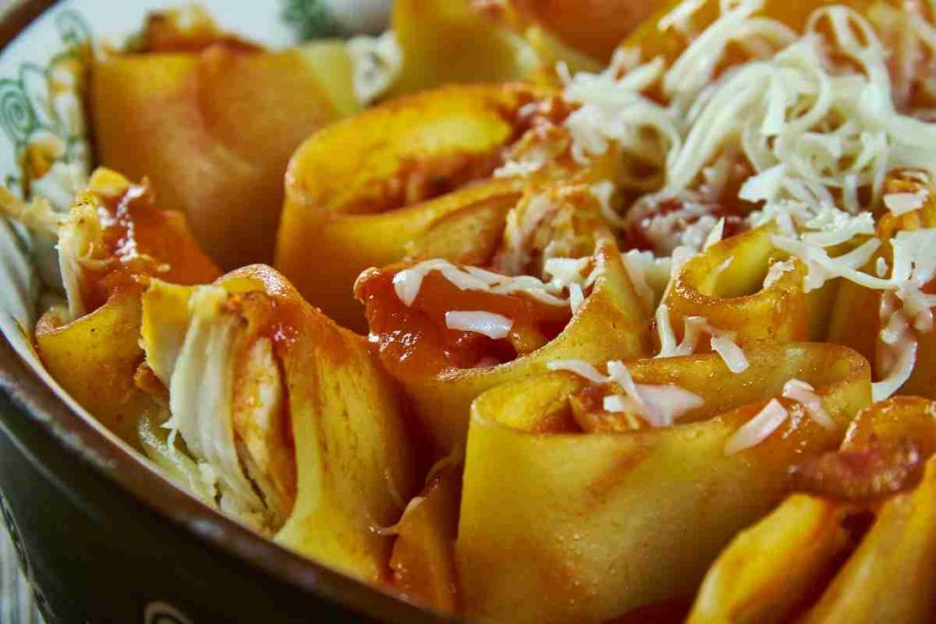 Paccheri ripieni in piedi