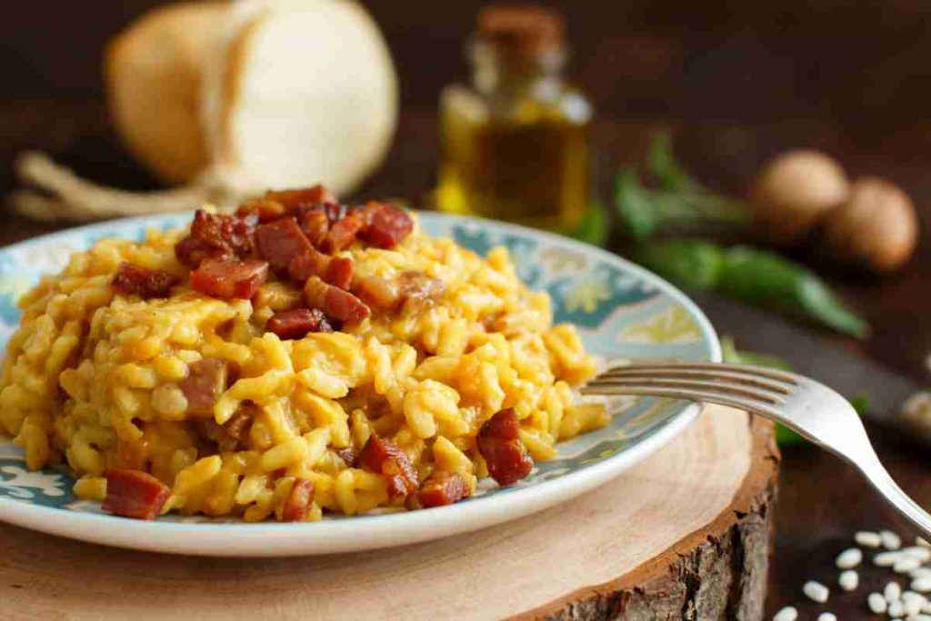 Risotto zucca e pancetta croccante ricetta