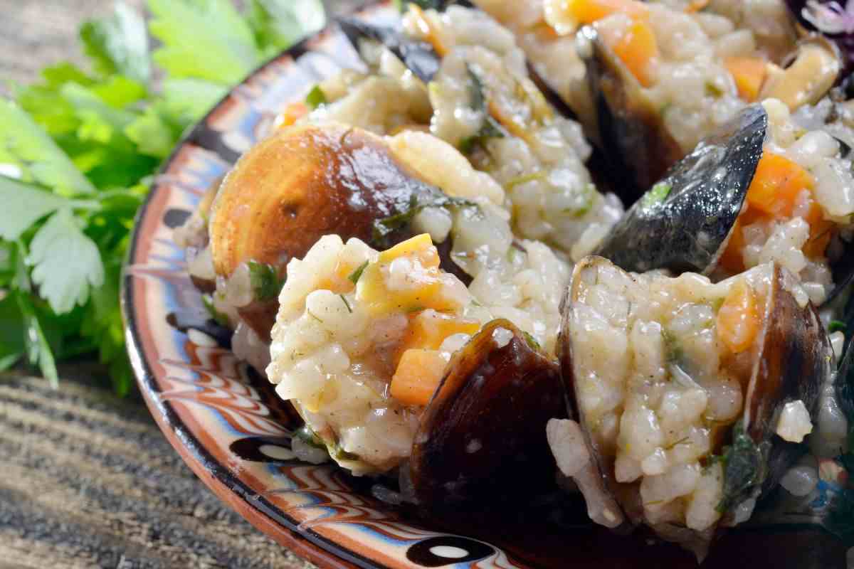 cozze ripiene di risotto ricetta