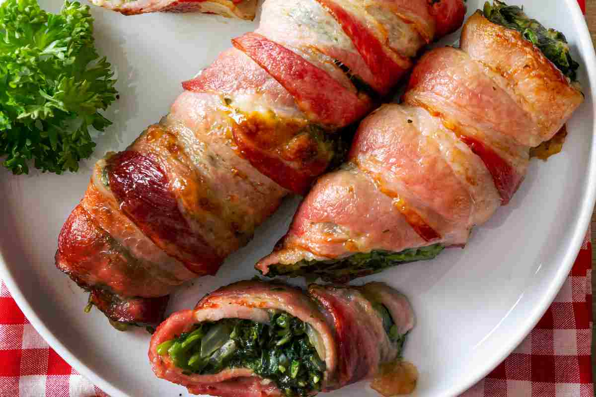 Involtini di spinaci e pancetta