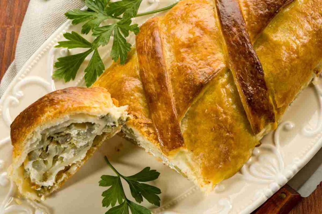 Strudel con carciofi e ricotta