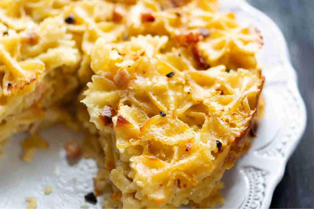 Timballo di farfalle per la ricetta del giorno