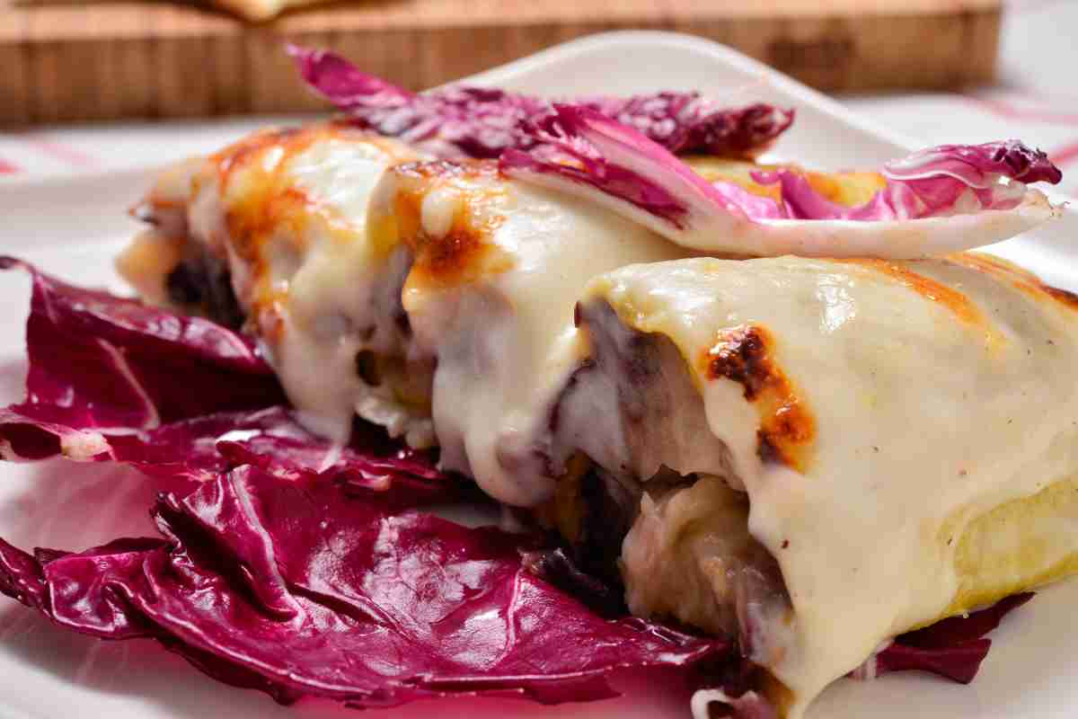 Cannelloni taleggio e radicchio, meno male che avevo tenuto la ricetta, l’ho fatta a cena e se li sono spazzolati