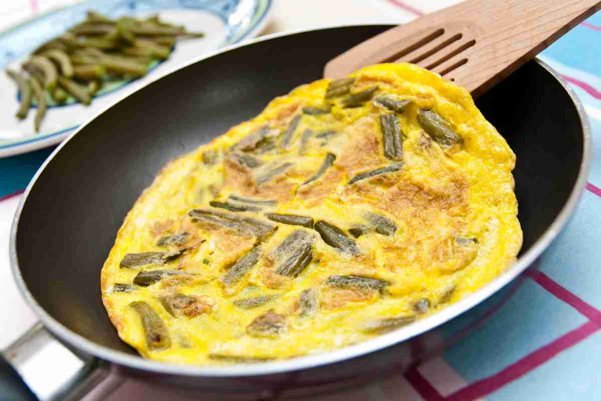 Frittata di fagiolini in padella