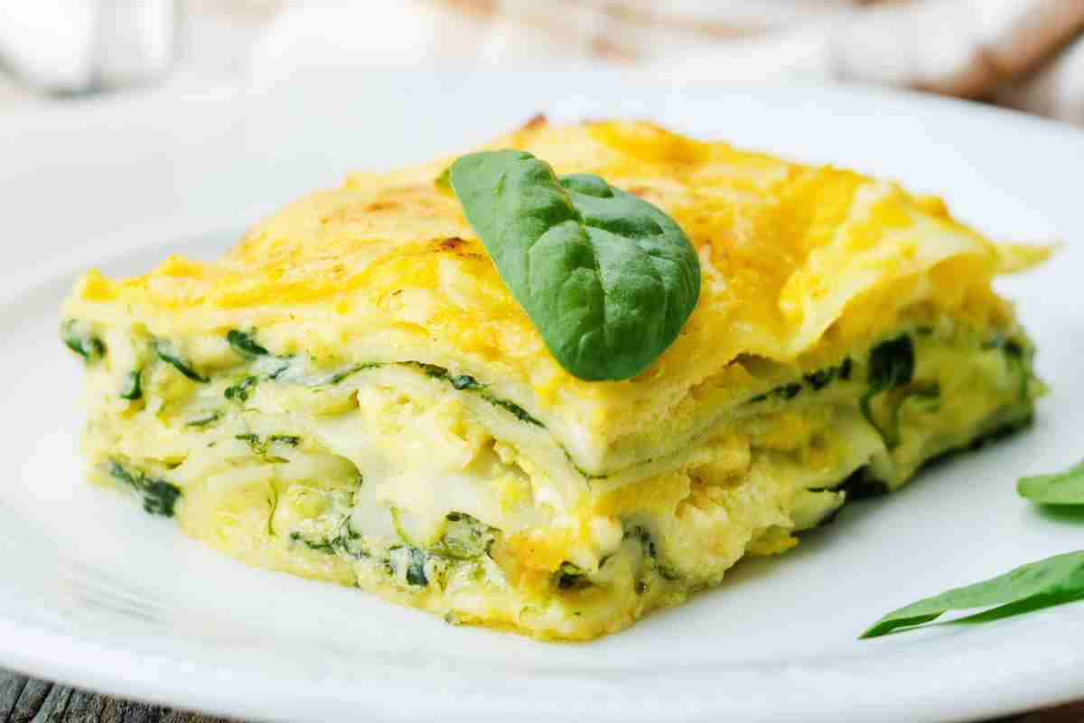 Lasagne agli spinaci per la ricetta del giorno