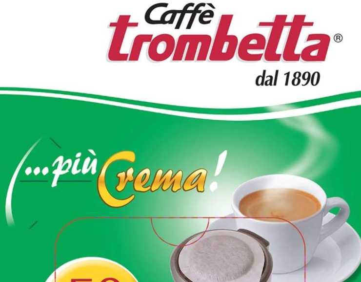 La confezione di cialde del Caffè Trombetta