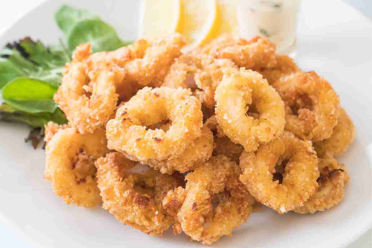 Calamari fritti con farina di riso