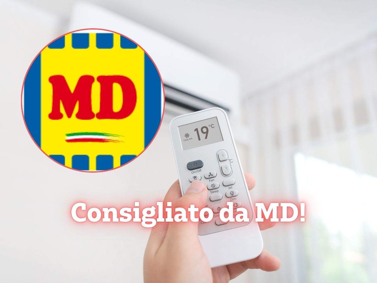 logo md e telecomando climatizzatore