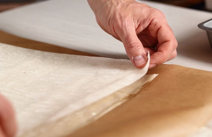 Pasta fillo per preparazioni snack alla Nutella