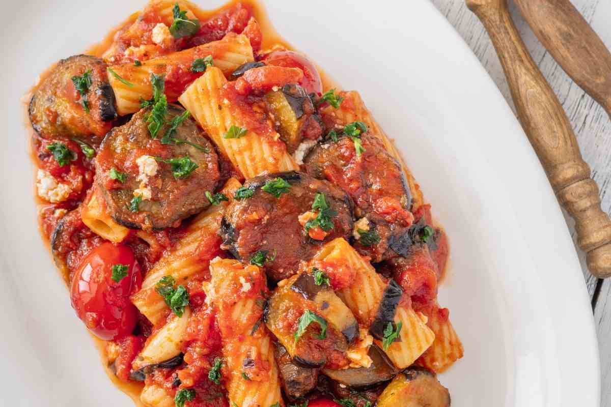 Pasta pesce spada e melanzane
