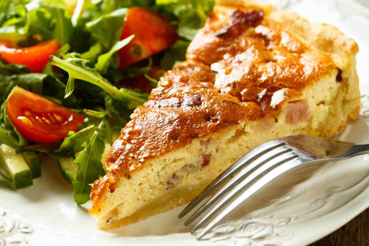 Torta sfoglia porri e pancetta