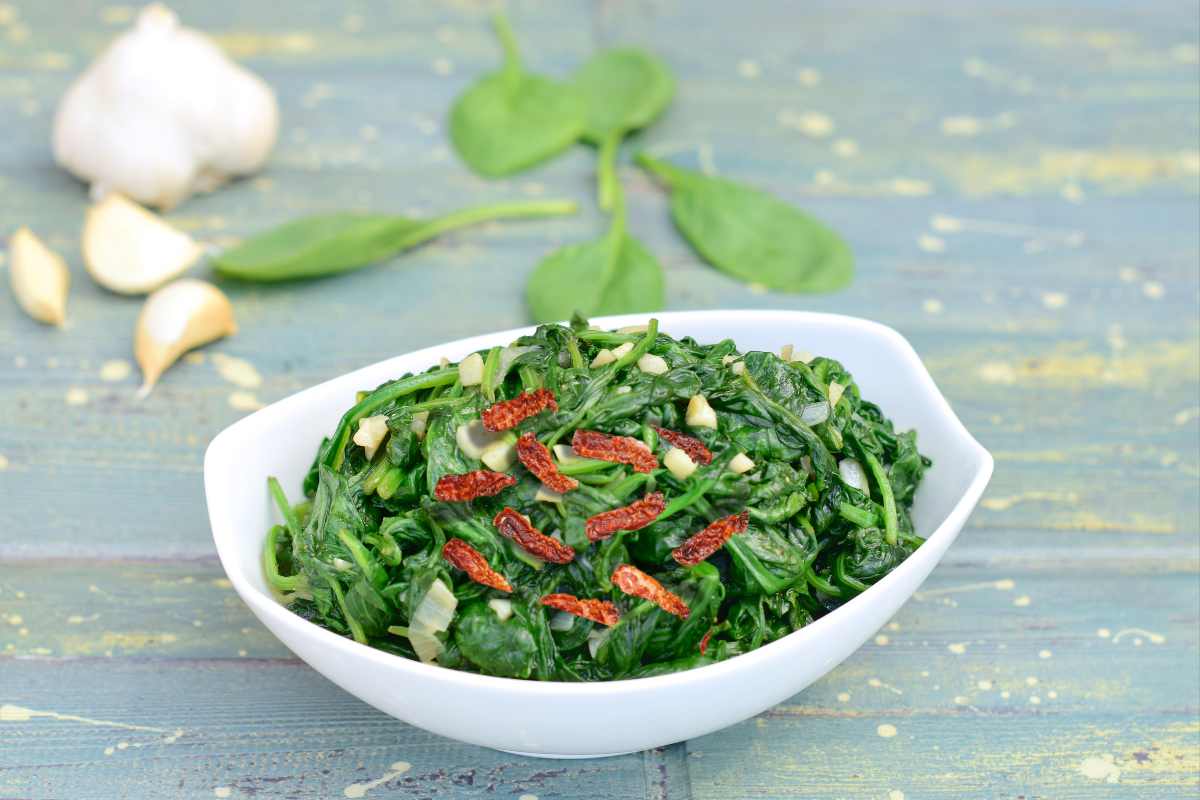 agretti con pancetta