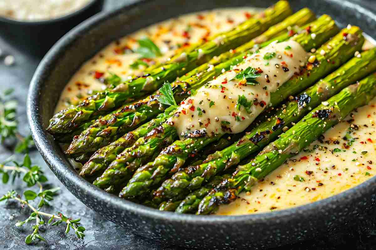 asparagi con mozzarella