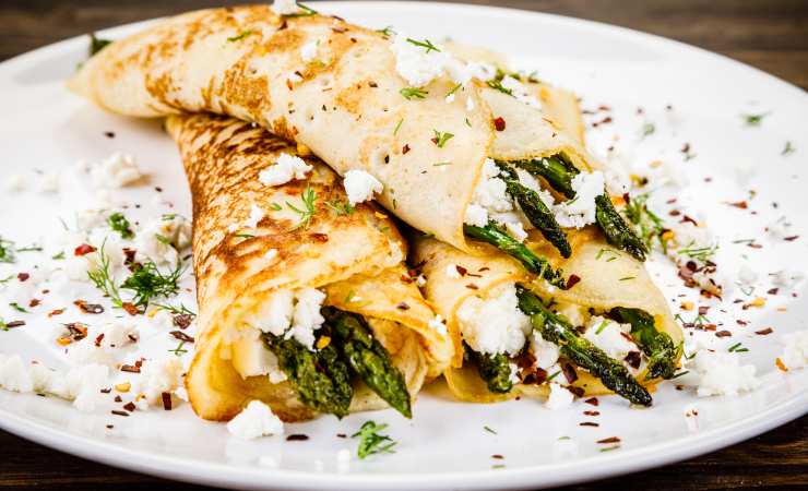 crespelle asparagi e pecorino