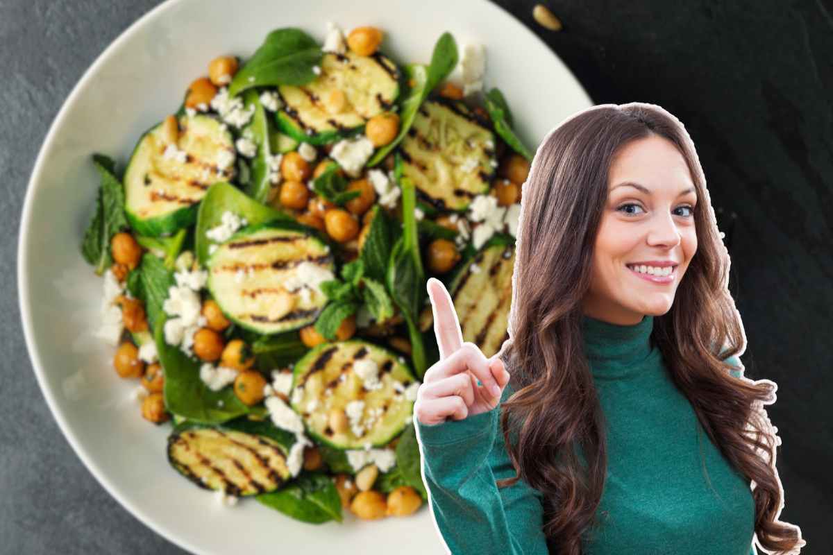 insalata ceci e zucchine donna