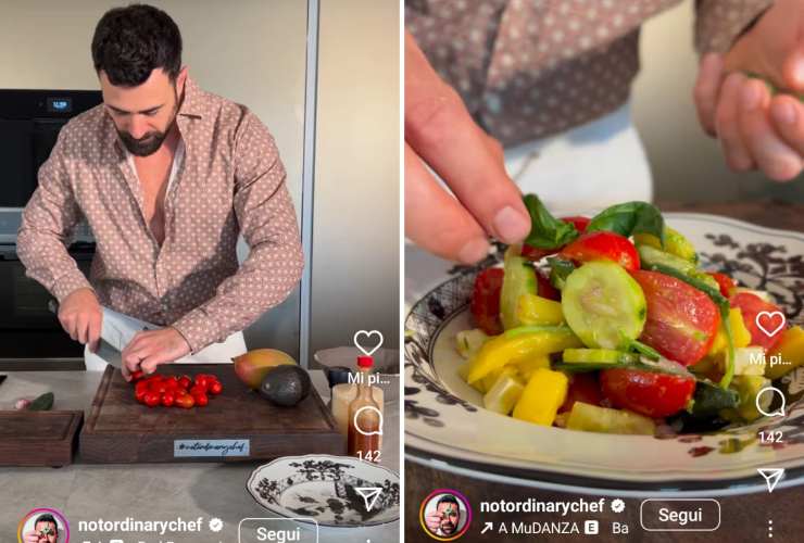 Roberto Valbuzzi prepara insalata